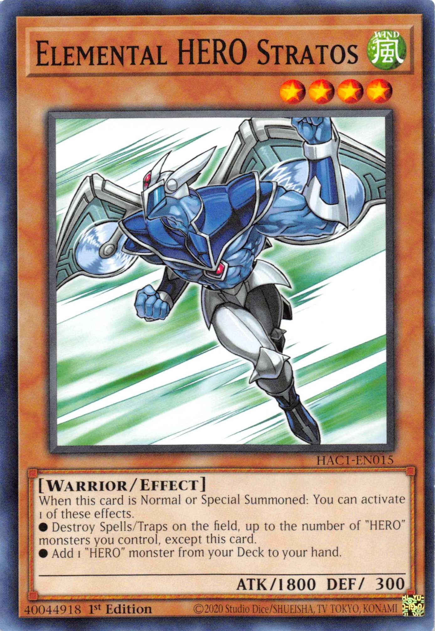 Elemental HERO Stratos [HAC1-EN015] Common - Josh's Cards