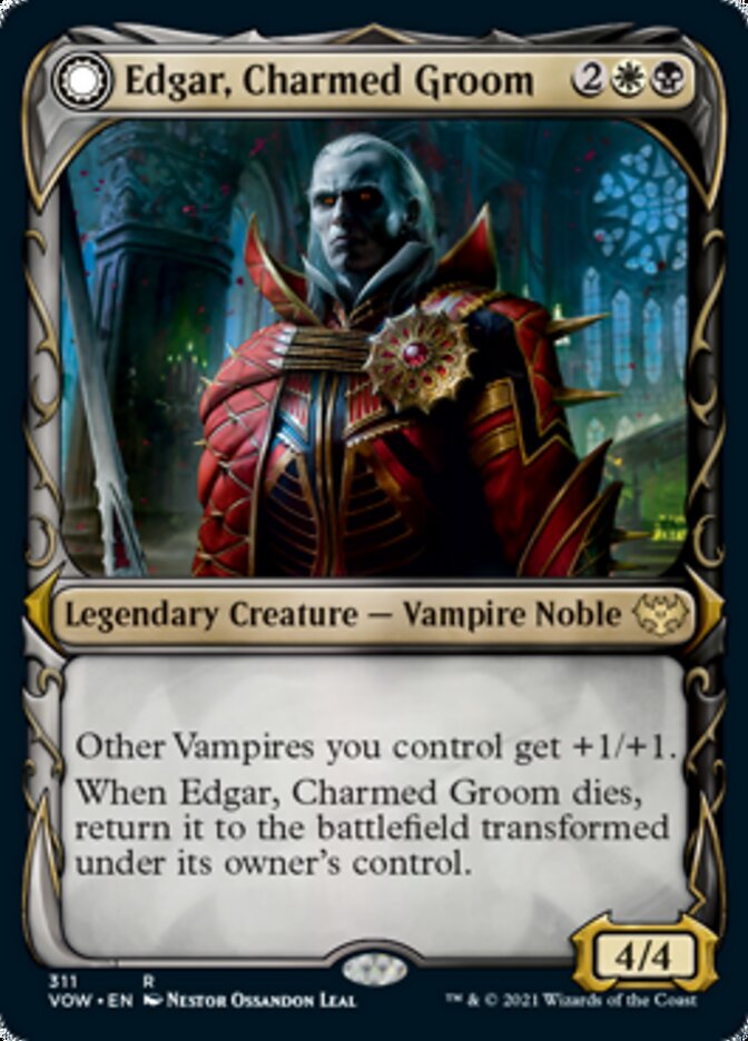 Edgar, Charmed Groom // Edgar Markov's Coffin (VOW-311) - Innistrad: Crimson Vow: (Showcase, Double Faced Transform) Foil