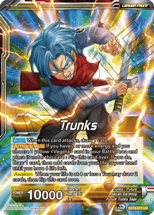 Trunks // SSB Vegeta & SS Trunks, Father-Son Onslaught (BT16-071) [Realm of the Gods] Parallel Foil