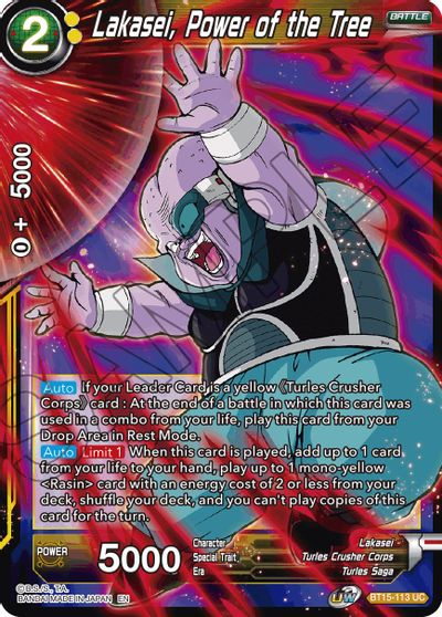 Lakasei, Power of the Tree (BT15-113) [Saiyan Showdown] Parallel Foil