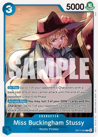 Miss Buckingham Stussy (OP17-054) - The World's Strongest Warriors Foil
