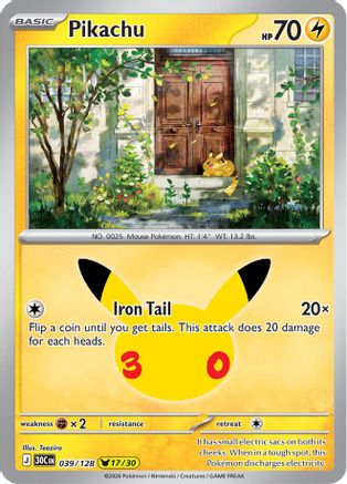 Pikachu 039/128 - ME 30th Celebration Holofoil