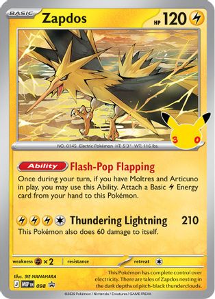 Zapdos (30th Celebration) 098 - ME Mega Evolution Promo Holofoil