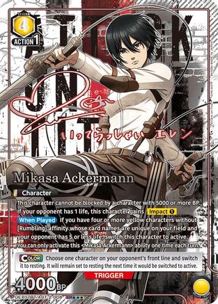 Mikasa Ackermann (008) (SR***) (UEX07BT/AOT-2-008) - UEX07BT Attack on Titan Vol 2 Foil
