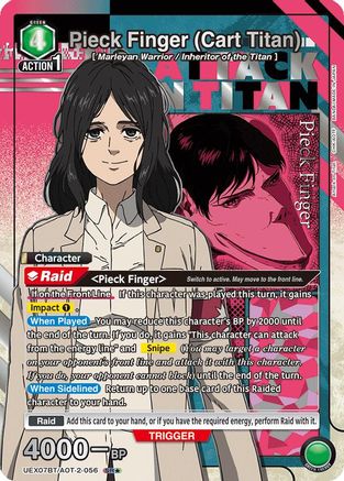 Pieck Finger (Cart Titan) (SR*) (UEX07BT/AOT-2-056) - UEX07BT Attack on Titan Vol 2 Foil