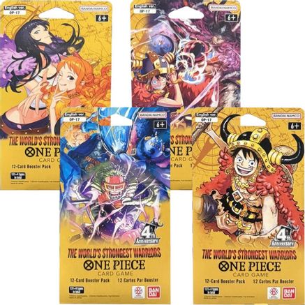 One Piece: The World's Strongest Warriors Sleeved Booster Pack Art Bundle [Set of 4]