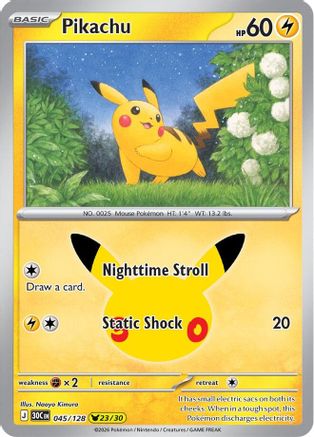 Pikachu 045/128 - ME 30th Celebration Holofoil