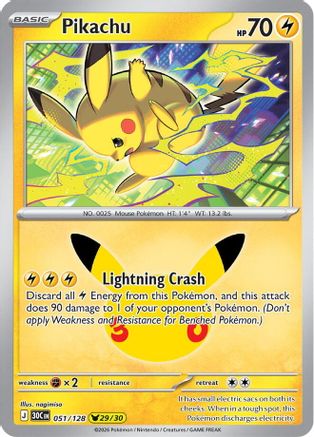 Pikachu 051/128 - ME 30th Celebration Holofoil