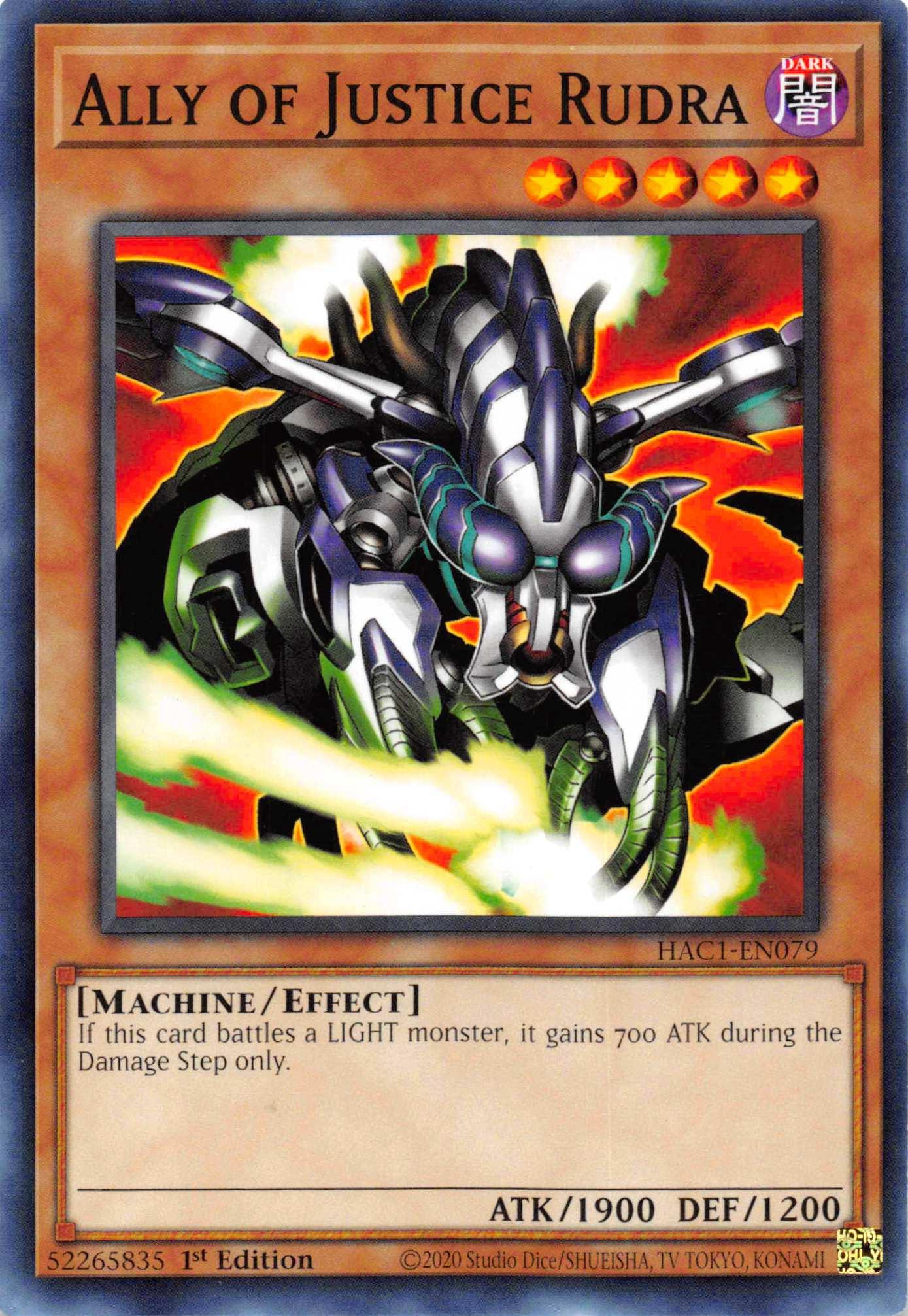 Ally of Justice Rudra [HAC1-EN079] Common - Josh's Cards