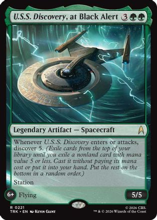 U.S.S. Discovery, at Black Alert (TRK-221) - Star Trek Foil