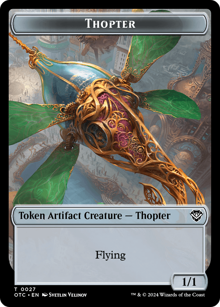 Thopter // Treasure Double-Sided Token [Outlaws of Thunder Junction Commander Tokens] - Josh's Cards