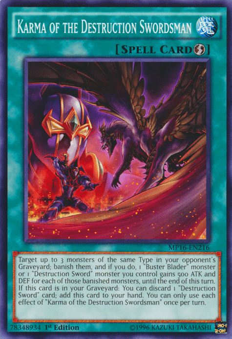 Karma of the Destruction Swordsman [MP16-EN216] Common - Josh's Cards