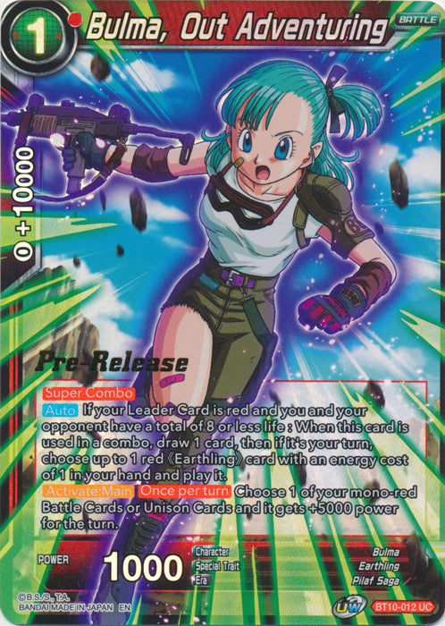 Bulma, Out Adventuring (BT10-012) [Rise of the Unison Warrior Prerelease Promos] Parallel Foil