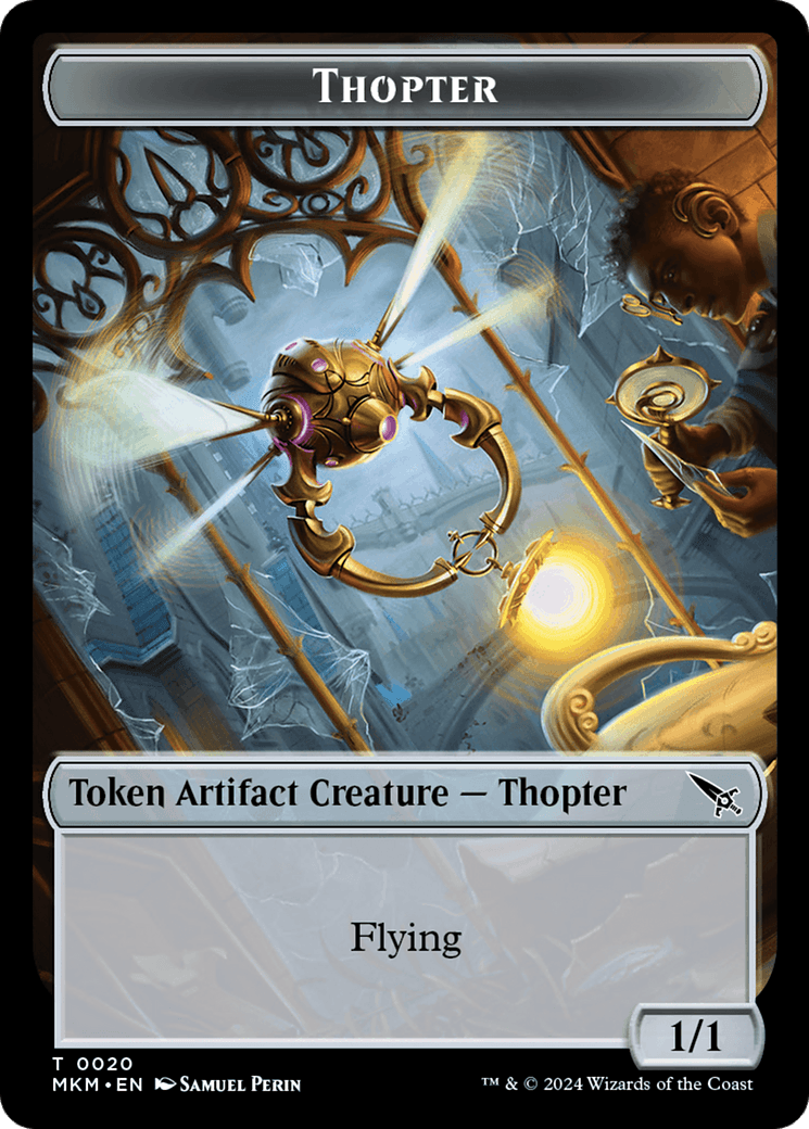 Thopter (0020) // Clue (0016) Double-Sided Token [Murders at Karlov Manor Tokens] - Josh's Cards