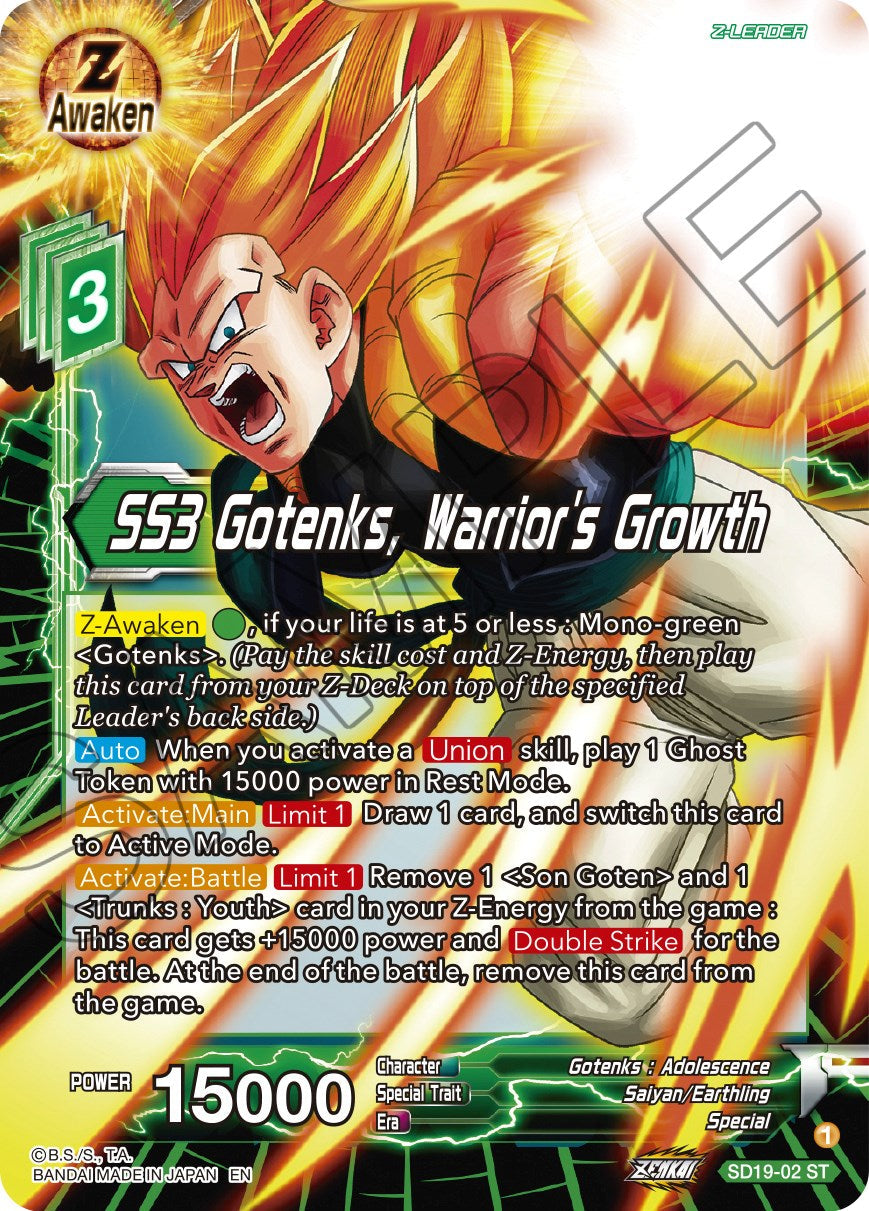 SS3 Gotenks, Warrior's Growth (SD19-02) [Dawn of the Z-Legends] Parallel Foil