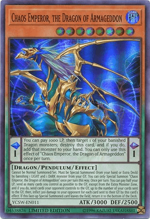 Chaos Emperor, the Dragon of Armageddon [YCSW-EN011] Super Rare - Josh's Cards
