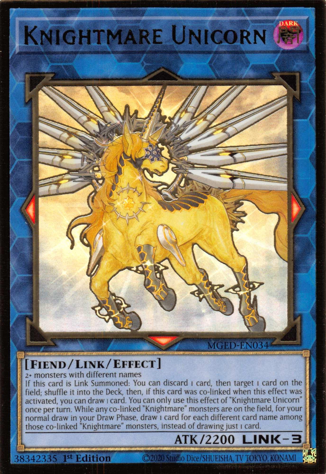 Knightmare Unicorn [MGED-EN034] Gold Rare - Josh's Cards