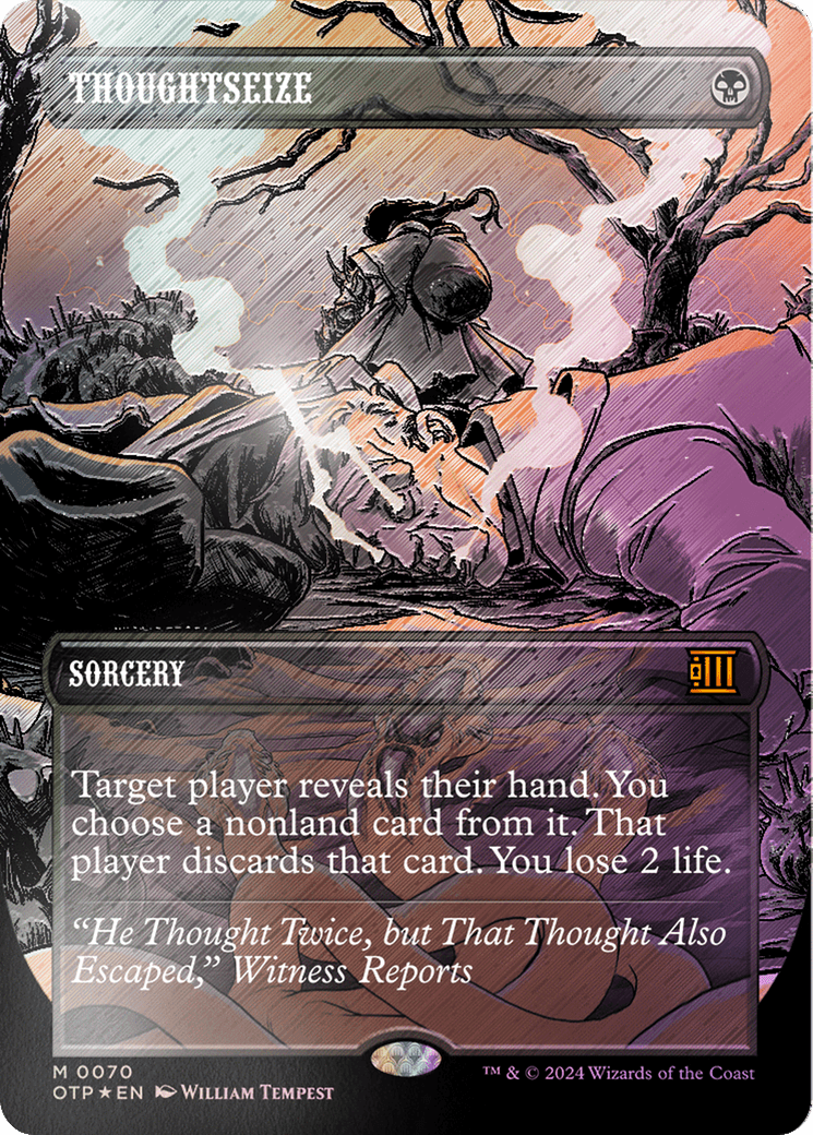 Thoughtseize (Textured Foil) [Outlaws of Thunder Junction: Breaking News] - Josh's Cards