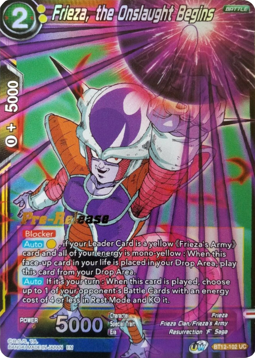 Frieza, the Onslaught Begins (BT12-102) [Vicious Rejuvenation Prerelease Promos] Parallel Foil