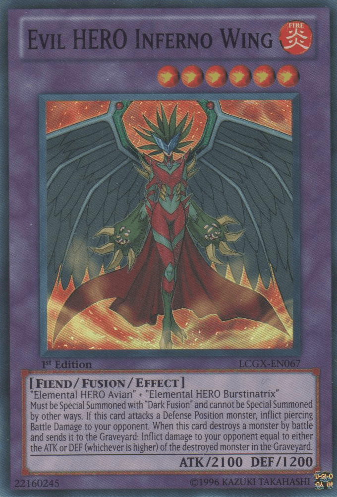Evil HERO Inferno Wing [LCGX-EN067] Super Rare - Josh's Cards
