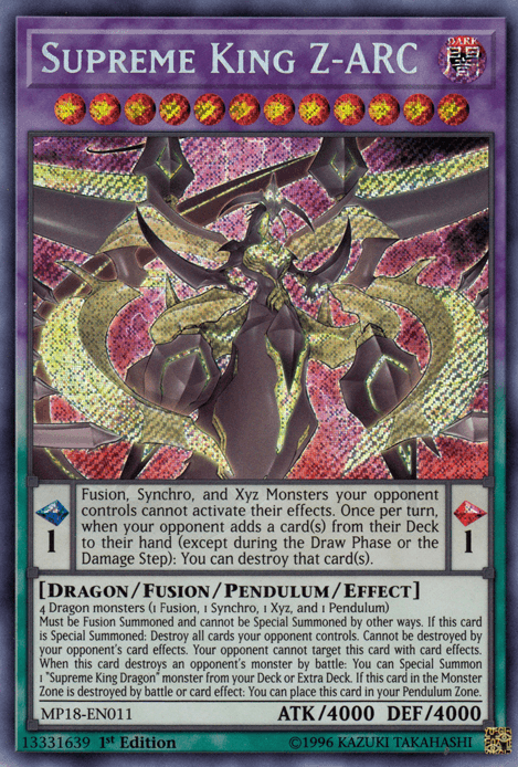 Supreme King Z-ARC [MP18-EN011] Secret Rare - Josh's Cards