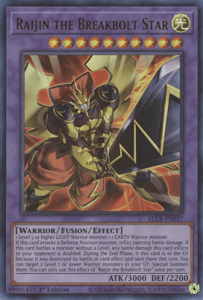 Raijin the Breakbolt Star [BLCR-EN037] Ultra Rare - Josh's Cards