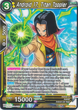 Android 17, Titan Toppler (BT9-056) [Universal Onslaught] Parallel Foil