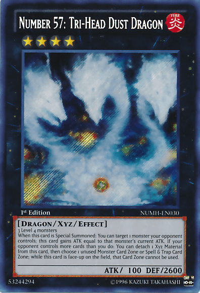 Number 57: Tri-Head Dust Dragon [NUMH-EN030] Secret Rare - Josh's Cards