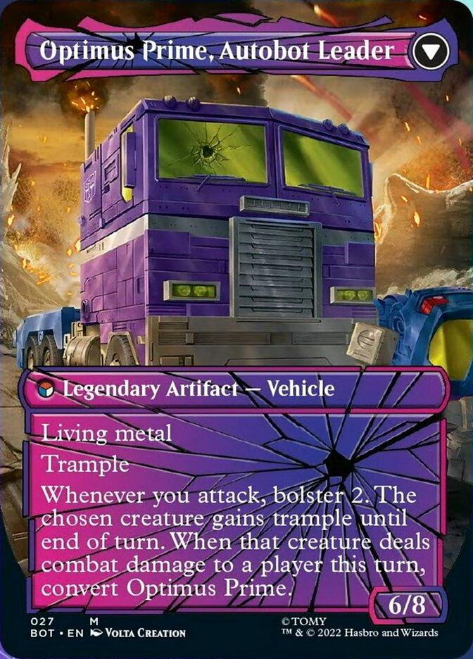 Optimus Prime, Hero // Optimus Prime, Autobot Leader (BOT-027) - Transformers: (shatteredglass, convertdfc) (Borderless) Foil