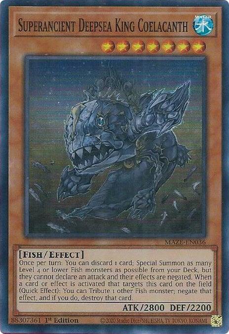 Superancient Deepsea King Coelacanth [MAZE-EN036] Super Rare - Josh's Cards