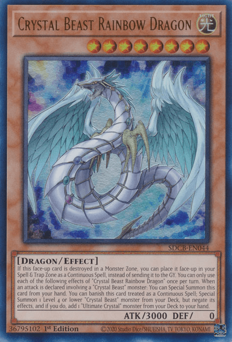 Crystal Beast Rainbow Dragon [SDCB-EN044] Ultra Rare - Josh's Cards