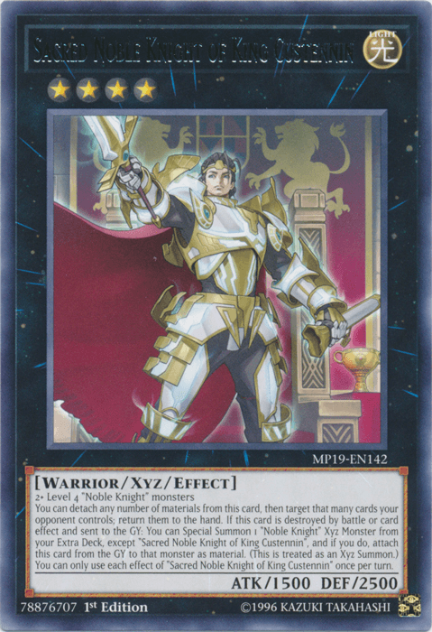 Sacred Noble Knight of King Custennin [MP19-EN142] Rare - Josh's Cards