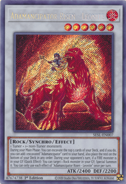 Adamancipator Risen - Leonite [SESL-EN007] Secret Rare - Josh's Cards