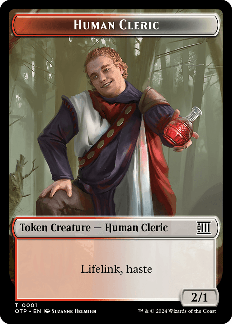 Human Cleric Token [Outlaws of Thunder Junction: Breaking News Tokens] - Josh's Cards