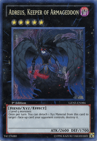 Adreus, Keeper of Armageddon [GENF-EN086] Secret Rare - Josh's Cards