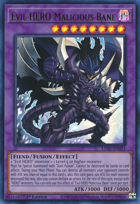 Evil HERO Malicious Bane [LDS3-EN033] Ultra Rare - Josh's Cards