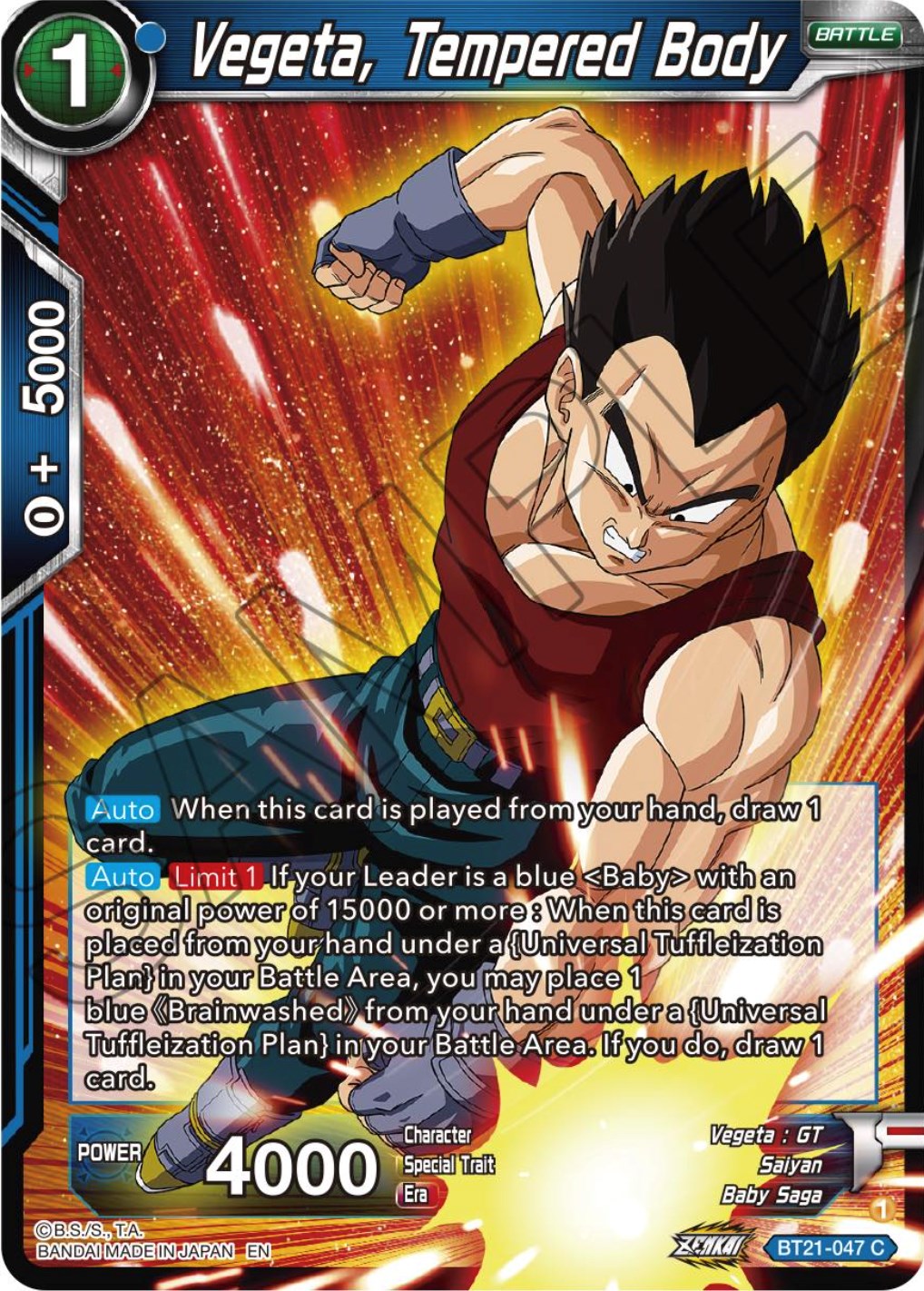 Vegeta, Tempered Body (BT21-047) [Wild Resurgence] Parallel Foil