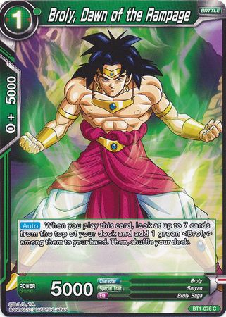 Broly, Dawn of the Rampage (BT1-076) [Galactic Battle] Parallel Foil