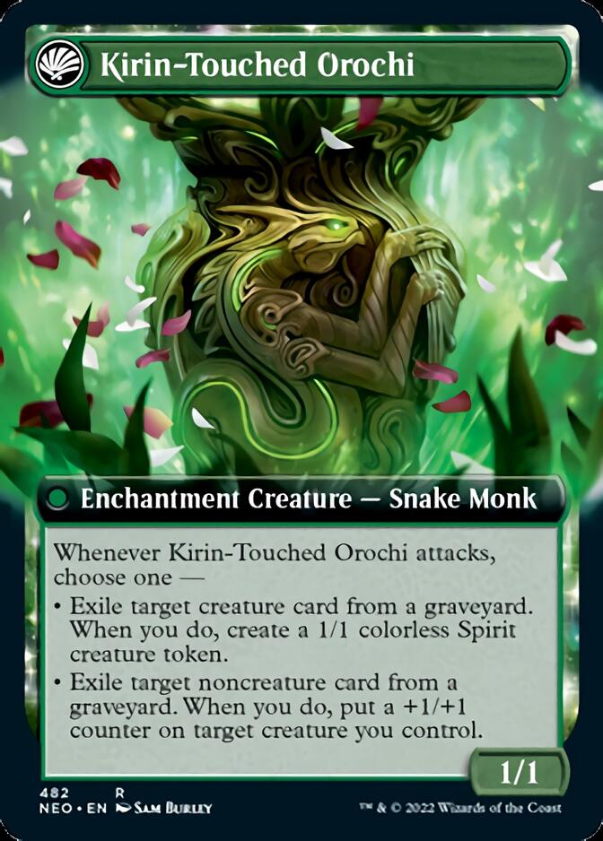 Teachings of the Kirin // Kirin-Touched Orochi (NEO-482) - Kamigawa: Neon Dynasty: (Extended Art, fandfc, enchantment) Foil