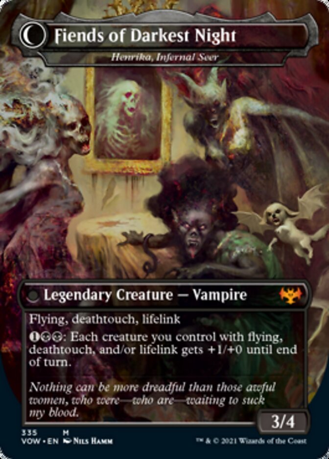 Henrika Domnathi // Henrika, Infernal Seer (VOW-335) - Innistrad: Crimson Vow: (Double Faced Transform) (Borderless) Foil