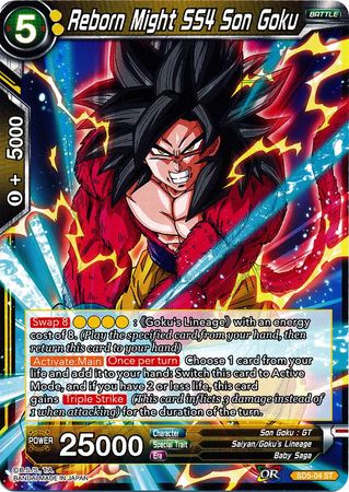 Reborn Might SS4 Son Goku (Starter Deck - The Crimson Saiyan) (SD5-04) [Colossal Warfare] Parallel Foil