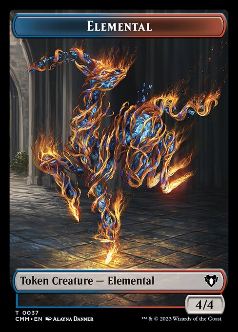 Treasure // Elemental (0037) Double-Sided Token [Commander Masters Tokens] Foil