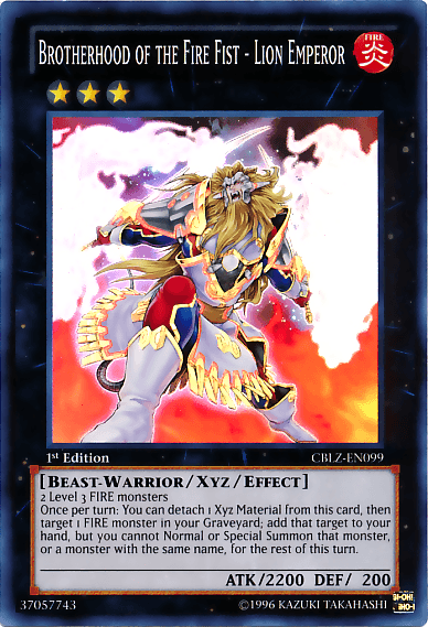 Brotherhood of the Fire Fist - Lion Emperor [CBLZ-EN099] Super Rare - Josh's Cards