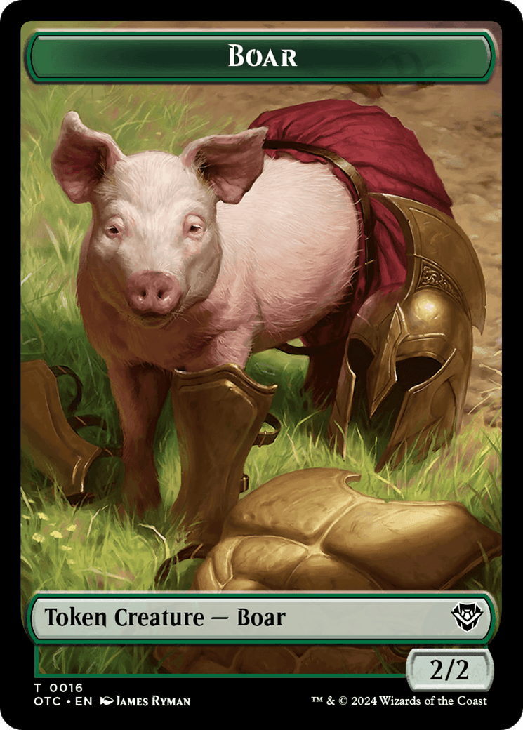 Boar // Manifest Double-Sided Token [Outlaws of Thunder Junction Commander Tokens] - Josh's Cards