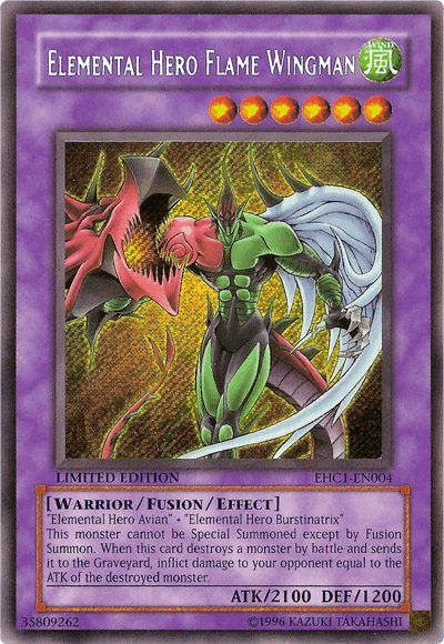 Elemental Hero Flame Wingman [EHC1-EN004] Secret Rare - Josh's Cards