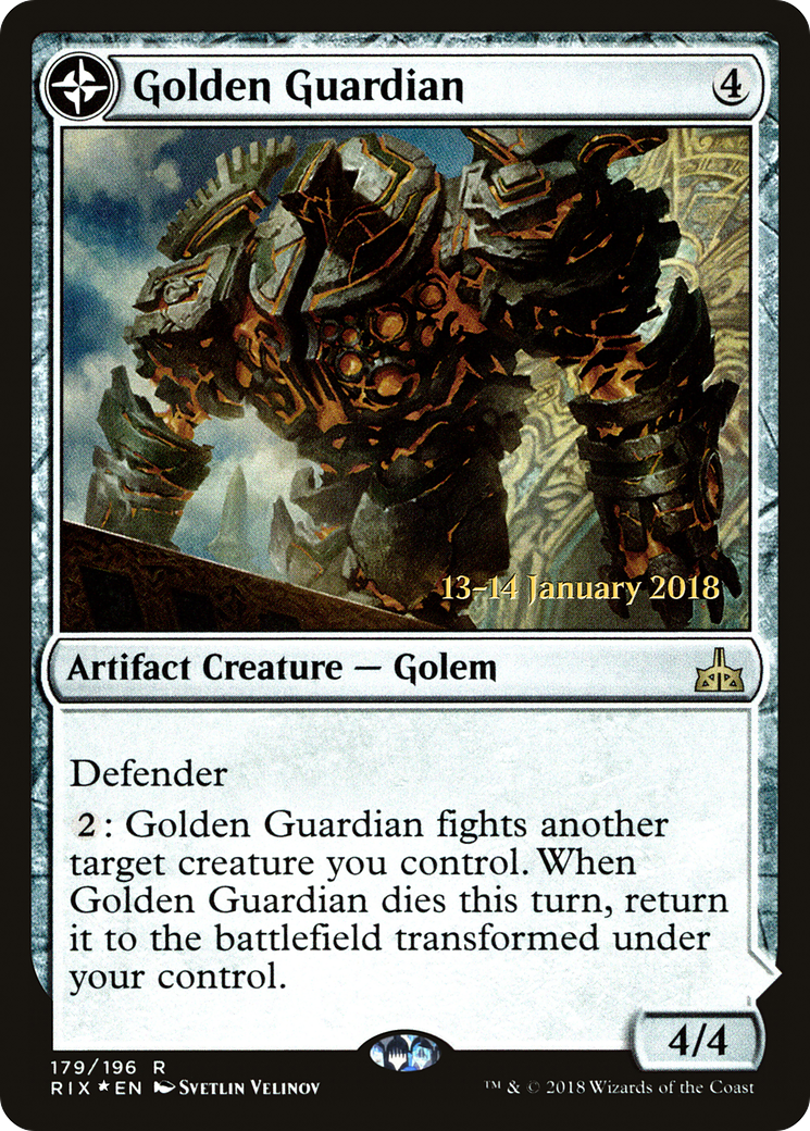 Golden Guardian // Gold-Forge Garrison (PRE-179S) - Rivals of Ixalan Promos: (compasslanddfc) Foil