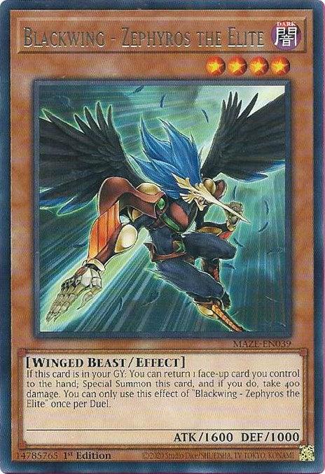 Blackwing - Zephyros the Elite [MAZE-EN039] Rare - Josh's Cards