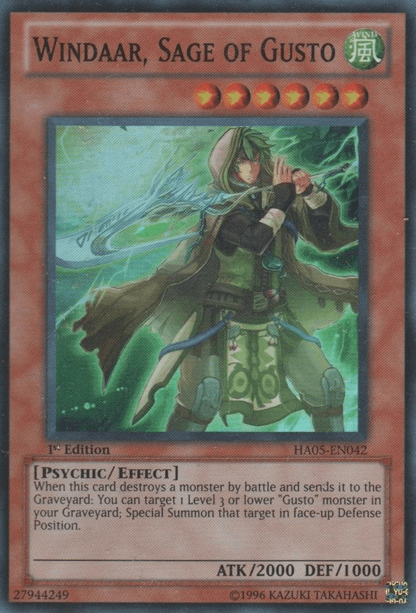 Windaar, Sage of Gusto [HA05-EN042] Super Rare - Josh's Cards