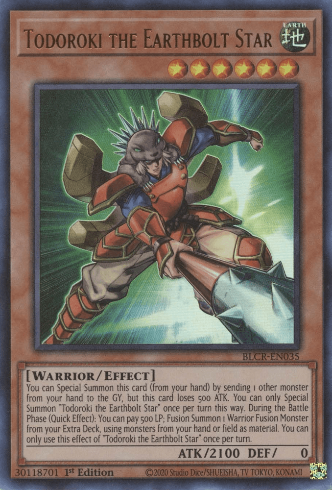 Todoroki the Earthbolt Star [BLCR-EN035] Ultra Rare - Josh's Cards