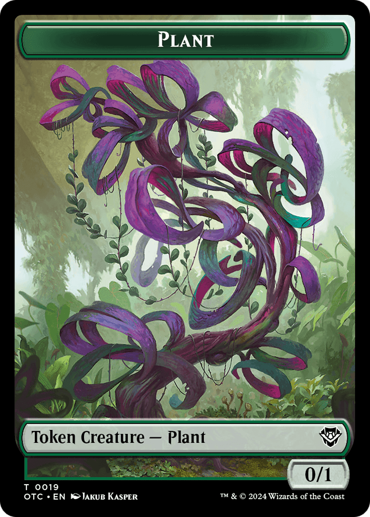 Plant Warrior // Plant Double-Sided Token [Outlaws of Thunder Junction Commander Tokens] - Josh's Cards